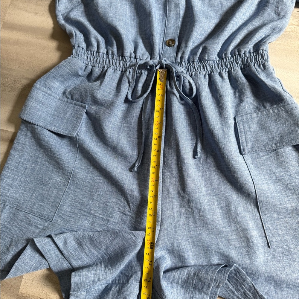 Emma & Michele Chambray Button-Up Top jumpsuit’s - Picture 8 of 11